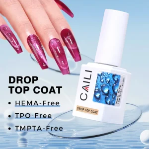 3D Water Drop Top Coat Gel Nail Polish Custom Colors Shimmer Effect Base Coat OEM TPO HEMA HPMA FREE Nail Art Factory Supplier