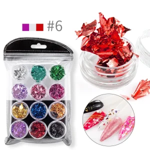 3G Nail Art Decal Sticker Gold Silver Copper Foil Sequins Glitter Leaf Flake Sheet Bulk Foil Paper Gilding Manicure Decoration