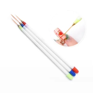 3PCS DIY Nail Art Design Manicure Tool 10 18 25mm 3D Tips Nylon Hair Line Stripe Nail Art Drawing Liner Brushes
