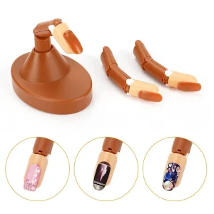 3Pcs Professional Nail Art Practice Finger with Adjustable Model Hand Plastic Solid UV Gel Polish Manicure Tool NAT020