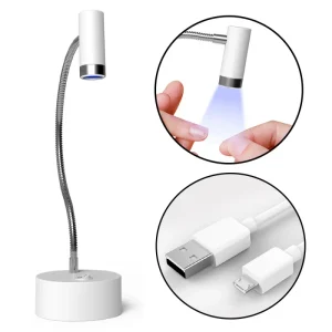 3W Portable Rechargeable Nail Dryer Finger Tip UV Nail Light Lamp Adjustable Goose Neck LED UV Nail Lamp