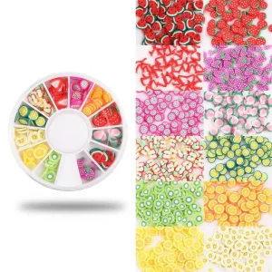 3d Colorful Mixed Fruit Style Designs Kids Nail Nail Art Supplies Jewelry Stone Gem Nail Decoration