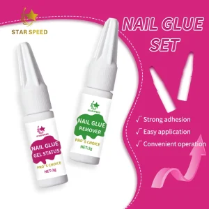 3g High Viscosity Nail Glue Gel for Press on Nails with Glue Remover Fast Dry and Strong Nail Glue Kit