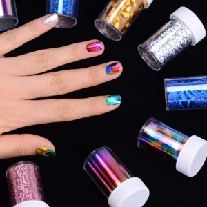 4*100cm Roll Nail Foil Transfer Stickers Starry Sky Series Colorful Laser Sticker Stamping Nail Art Foil Paper DIY Decorations