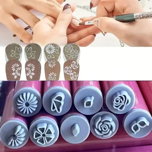 4/6/10pcs Nail Art Stamp Pen Set Flower Stamp Pen Kit Non-Alcoholic Nail Art Stamping Tool Nail Art Printer