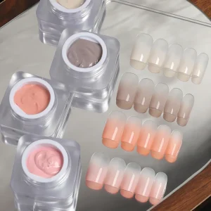 4 Color Nail Polish Gel High Saturation Long Lasting French Style for DIY for Salon Use