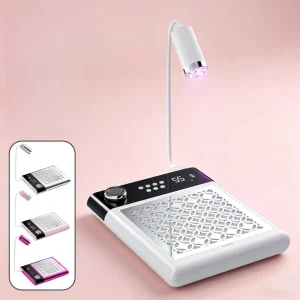 4 In 1 Brushless Motor Nail Dust Collector 4500RPM Powerful LCD Display Nail Art Vacuum Cleaner With Nail Lamp