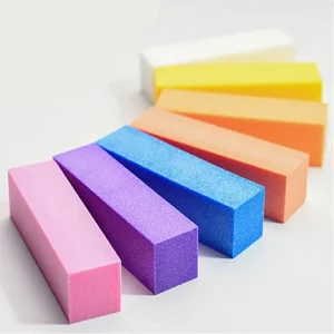 4 Sided Grit Label Soft Way Polish Care Square OEM ODM Tool Emery Sanding Block Buffer Sponge Nail Art File Manicure