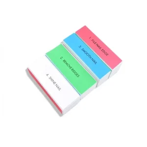 4 Sided Rectangle Strip Remover Salon Nail Polish Buffer Sponge Block 180grit Emery Sandpaper Sanding Edge EVA Nail Art Work