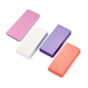 4-Way Nail Polish Buffer Block Colorful Soft Sponge Nail File for Manicure & Pedicure Care