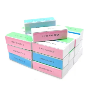 4 Way Step Nail Buffer Sponge Block for Natural Acrylic Polisher Fingernail Shine Buffer Smoother Polishing File