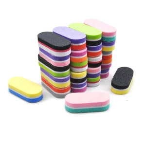 4.5*2*1.2cm Mini Nail File Sponge EVA 100 180 Mix Color Durable Professional Double Side Manicure Tool Polishing Sanding Nail
