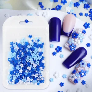 400pcs bag Nail Art 3D Colorful Resin Flowers Acrylic DIY Nail Art Decoration
