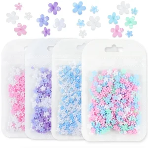 400pcs bag Nail Art 3D Colorful Resin Flowers Acrylic DIY Nail Art Decoration