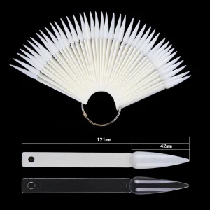 40PCS Long Stiletto Nail Polish Display Color Plate False Nail OEM Practice Nail Art Tips UV Gel Color Chart Card Display
