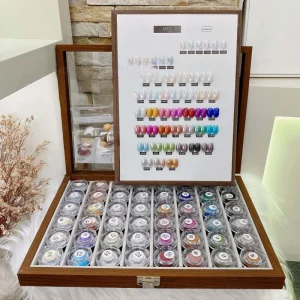 48 Colors Ultra-bright Moonlight Mirror Aurora Chrome Flakes Nail Art Pigment Powder Set with Display Color Card