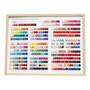 480 Color Acrylic Large Wood Photo Frame for Nail Polish Gel Tips Display Color Card Sample of Nail Supplies