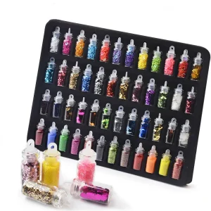 48Pcs Mixed Nail Art Sequins Set Glitter Powders 3d Ultra thin Sticker Flakes Manicure Decoration