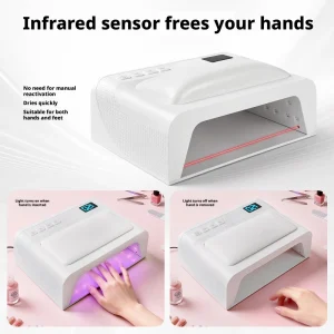 48W PU Arm UV LED Nail Lamp K09 Two Hand Design with 60 Beads and 4 Timers for Gel Nails