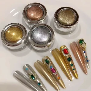 4Jars (0.5g Jar) Metallic Chrome Nail Powder Mirror Effect Chrome Powder Nail Art Glitter Reflective Glossy Pigment Rubbing Dust