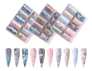 4X50cm Mixed Gold Silver Foil Nail Art Foil Stickers Decoration