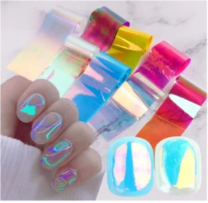 4X60cm Holographic Nail Art Transfer Foil Sticker Starry AB Paper Wraps Adhesive Decals Nails Decoration Craft Supplies