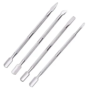 4pcs Stainless Steel Nail Cuticle Pusher Dead Skin Remover Nipper Reusable Durable for Commercial Home Use