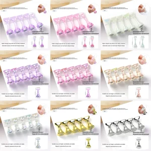 5 Chess Pieces Multi-Color Nail Art Tip Holder No Base Nail Practice Stand Crystal Gem Acrylic Magnetic Display Tool