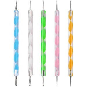 5 PCS Embossing Pattern Clay Sculpting Carving Modeling Tools Ball Styluses Dotting Nail Art Tool Set