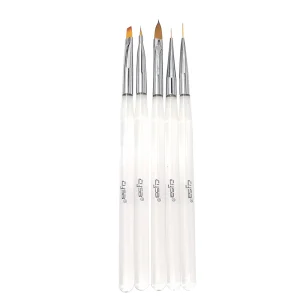 5 Pcs set Nail Liner Brushes with Acrylic Handle for Nail Art Factory Supplies Private Label OEM Service Nail Tools