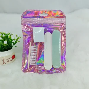 5 in 1 Nail Supplies Kit Nail Polishing File Buffer Block Cleaning Brush Cuticle Stick Manicure Tools Set
