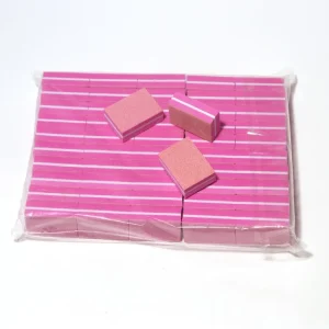 50 PCS Pink Nail Buffer Double Sided 100 180 Grit Emery Boards Square Sanding Block Disposable Use