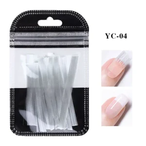 50 Pcs Nail Art Salon Nail Extension Builder Tools Fiber Glass Hard Gel Fiberglass Nails Manicure Material 6cm