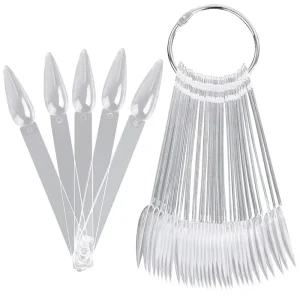 50 Tips Nail Salon Supplies Stiletto Shape Nail Color Display Ring Swatch Sticks Gel Polish Display Board