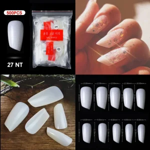 500 Pcs bag French Manicure Tips Full and Partial False Nail Stickers Handmade Nail Art Factory