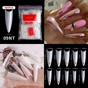 500 Pcs bag French Manicure Tips Full and Partial False Nail Stickers Handmade Nail Art Factory