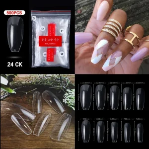 500 Pcs bag French Manicure Tips Full and Partial False Nail Stickers Handmade Nail Art Factory