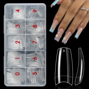 500 Piece Box Natural White ABS False Nail Art French Patch Light Thin Square Finger Artificial Fingernails