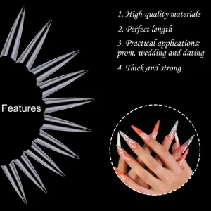 500PCS False Nail Tips Highly Pointy Stiletto Nail Tips