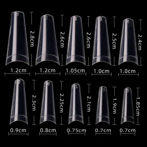 500Pcs Long Ballerina Nails French Fake Nails Tips ABS Half Cover False Manicure Acrylic Nail Art Tools
