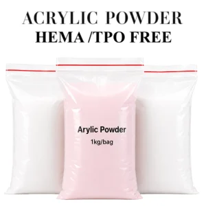 500colors High Quality OEM 1kg No Sticky Easy to Apply Clear White Pink in Bulk Acrylic Powder for Nail Art