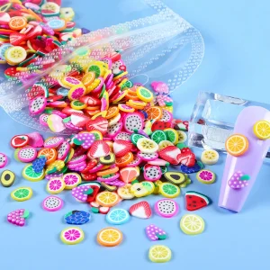 500pcs Bag 27 Kinds Fruit 3D Decal Stickers Nail Art Decoration