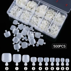 500pcs Box Nail Tips False Nails Clear Natural Nail Art Tips Full Cover Manicure French Style