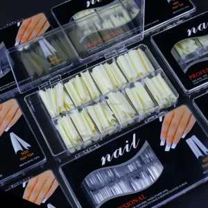 500pcs Clear Natural Extension Acrylic Nail Tip Bulk Press On False Artificial Nails French Stiletto Square Nail Tips