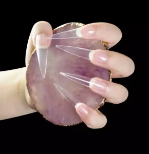 500pcs Clear Nature Practice Display Thin Coffin Shape Nail Tips