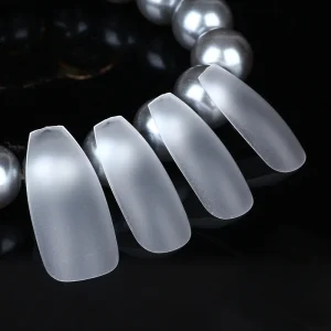 500pcs False Nails Full Cover Coffin Long Natural Transparent Ballerinas Nail Tips
