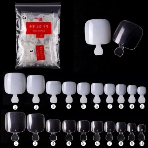 500pcs Toe Nail Tips Full Cover False Toenails Extension Foot Tips Pedicure Resin Full Cover Toenail Artificia Nail Art Tips