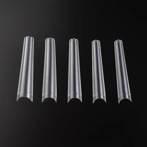 504 Extra Long XXXL Coffin Nail Tips Half Cover Design for Fingers Salon Nails with No C Curve Free Sample Bag