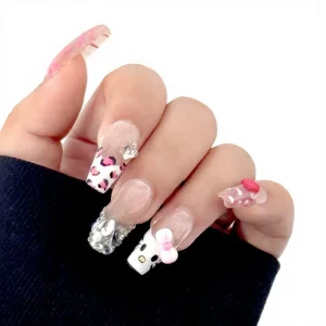504Pcs Box Full Cover Coffin Artificial False Nails French Style Transparent Nail Tips