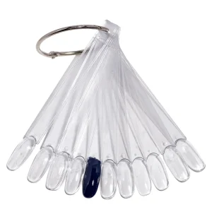 50Pcs Bag Acrylic Fan Shape Nail Art Display Sticks Swatches for False Tips Practice